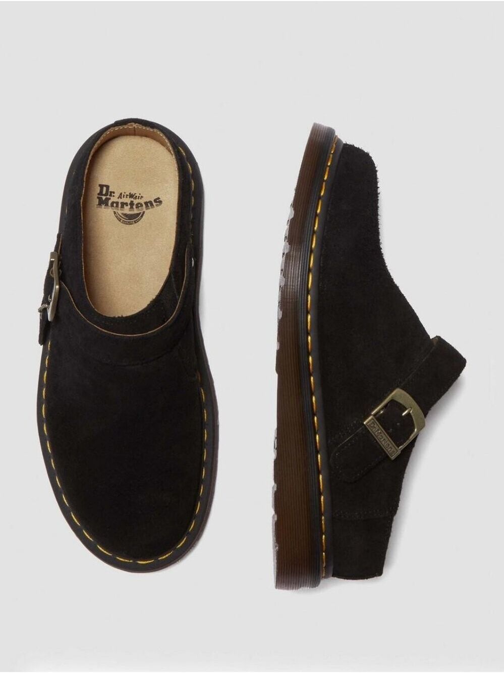 NWOT Dr. Martens Isham Desert Oasis Suede Mule Clogs Black Size 5 - Picture 1 of 15
